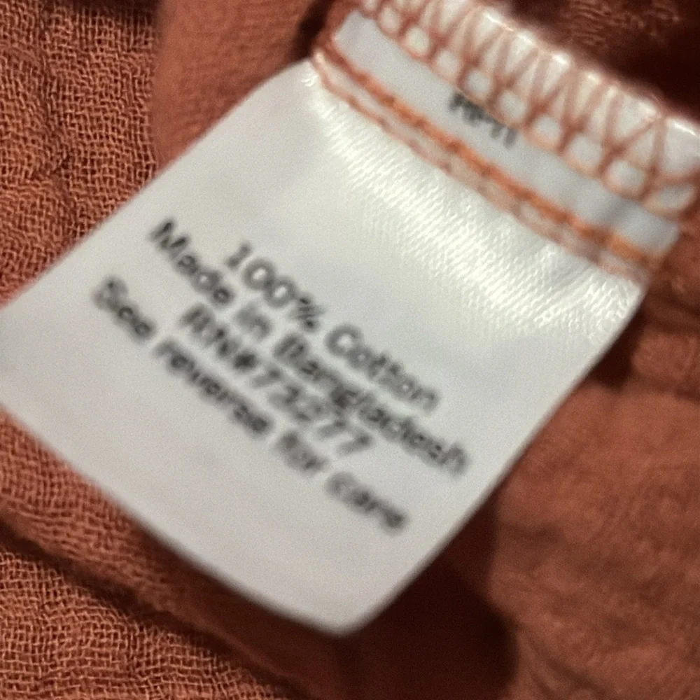 NWT SO brand Cotton Button Front Shirt-Sz M-Relaxed Boxy Fit-Rusty Orange Color - Picture 14 of 14